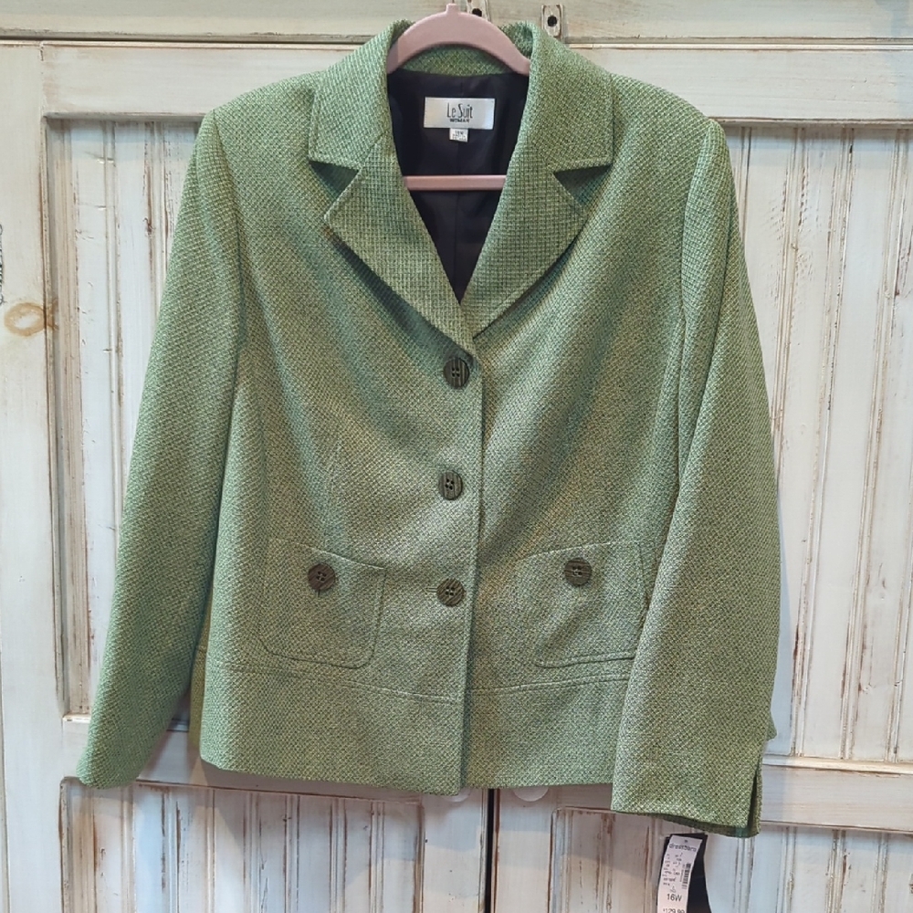 Le Suit, Avocado Green Blazer/Suit Jacket. Size 16W